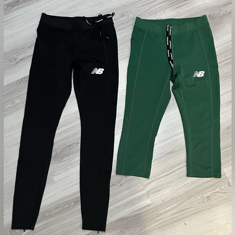 Set‎ NWOT New Balance womens Black and Green Active Leggings